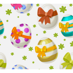 French Terry Sommersweat Ostereier Muster 145 cm – Oster Motiv Bunt – 240 g/m² – Eigenproduktion