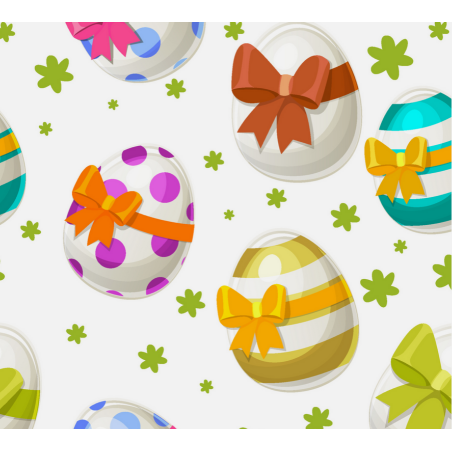 French Terry Sommersweat Ostereier Muster 145 cm – Oster Motiv Bunt – 240 g/m² – Eigenproduktion