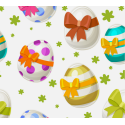French Terry Sommersweat Ostereier Muster 145 cm – Oster Motiv Bunt – 240 g/m² – Eigenproduktion