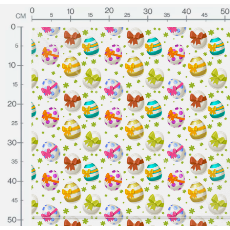 French Terry Sommersweat Ostereier Muster 145 cm – Oster Motiv Bunt – 240 g/m² – Eigenproduktion