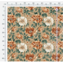 Baumwolle Webware Blumen Stoff Meterware 160 cm –Vintage Floral Garten Muster Beige Grün – 130 g/m² – Deko & Kleidung