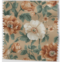 Baumwolle Webware Blumen Stoff Meterware 160 cm –Vintage Floral Garten Muster Beige Grün – 130 g/m² – Deko & Kleidung