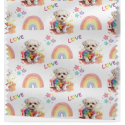 French Terry Sommersweat Malteser Stoff 145 cm – Regenbogen Love Hunde Motiv – 240 g/m² – Eigenproduktion