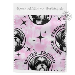 French Terry Hunde Stoff Shih Tzu 145 cm – Bester Freund Design Rosa – 240 g/m² – Eigenproduktion