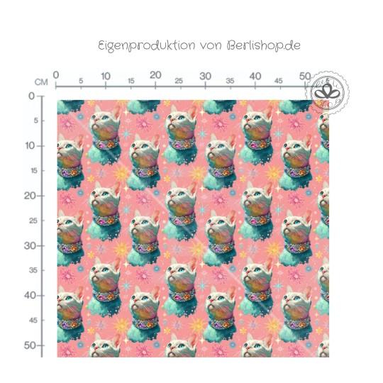 Katzen Stoff – stilvolle Katze – Glamour Design
