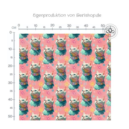 Katzen Stoff – stilvolle Katze – Glamour Design