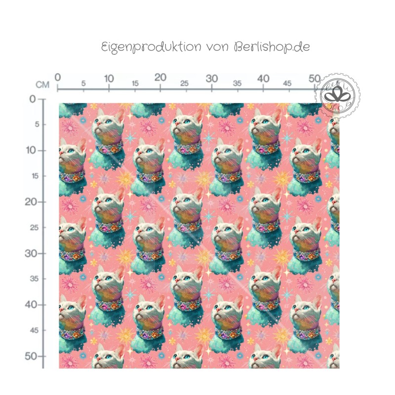 Katzen Stoff – stilvolle Katze – Glamour Design