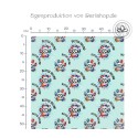 French Terry Sommersweat Shih Tzu  Stoff 145 cm – Bester Freund Hunde Motiv Mint – 240 g/m² – Eigenproduktion