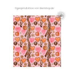 Minky Stoff Leo Pink Orange – weicher Plüschstoff Animal Print – 150 cm breit – Kuschelstoff für Decken & Kleidung