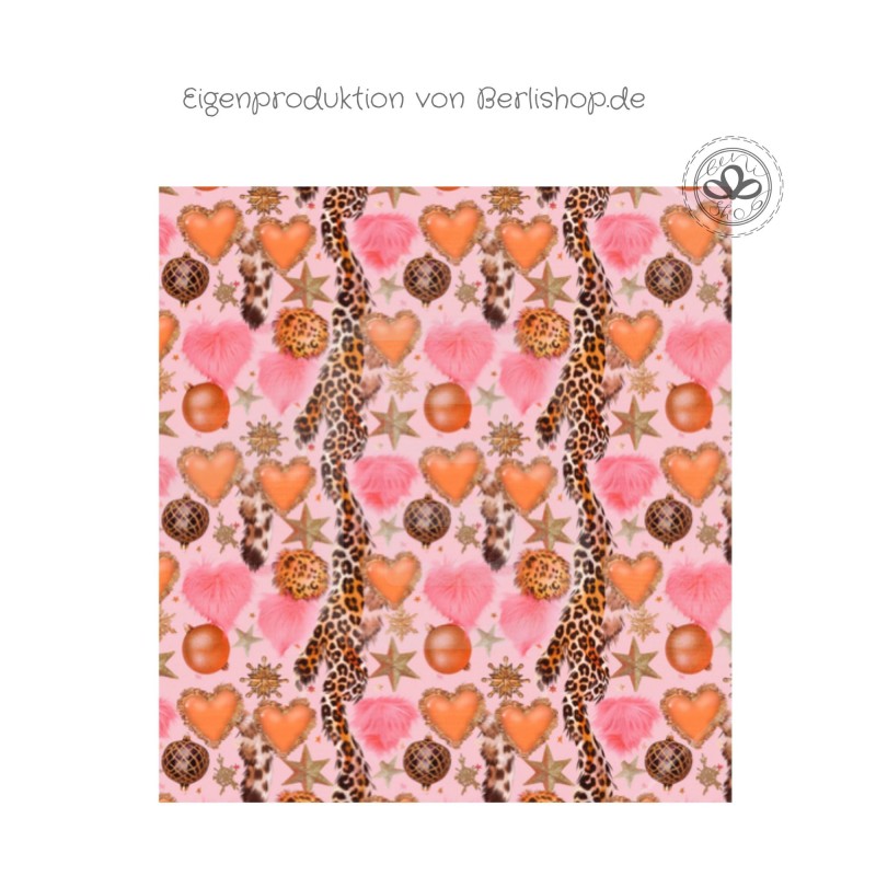 Minky Stoff Leo Pink Orange – weicher Plüschstoff Animal Print – 150 cm breit – Kuschelstoff für Decken & Kleidung