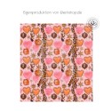 Minky Stoff Leo Pink Orange – weicher Plüschstoff Animal Print – 150 cm breit – Kuschelstoff für Decken & Kleidung
