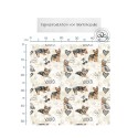 Pre - Order Yorkshire Terrier  Hunde XOXO mit Herzen Beige/Braun - Stoffdesign von Berlishop - 10 Stoffe zu Auswahl – Meterware