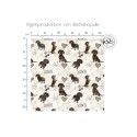 Baumwolle Canvas XOXO Dackel Hunde Muster Beige Schwarz Braun – 153 g/m² – Meterware 160 cm – Eigenproduktion